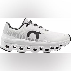On Women's Cloudmonster Running Shoes Undyed White